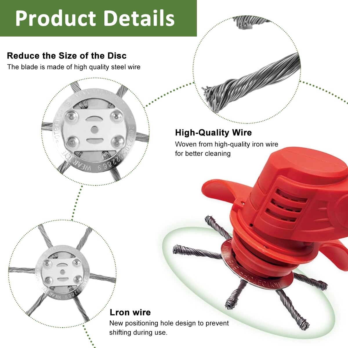 Supvox Grass Trimmer Head for Garden Use with 6 Prongs 15 cm Stainless Steel Blades | 2 PCS
