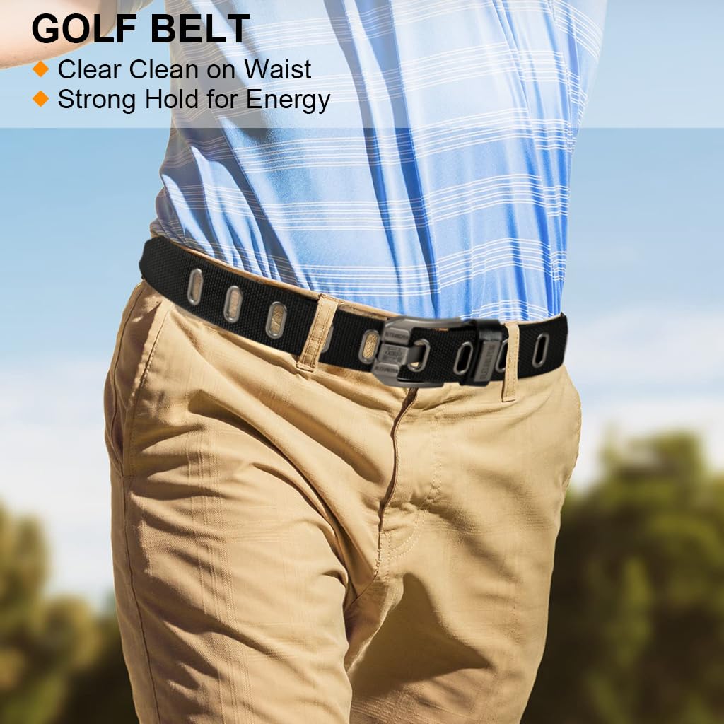 GUSTAVE Belts for Men with Pin and Tuck Closure featuring 120 cm Adjustable Nylon Strap | Black Casual Outdoor Wear