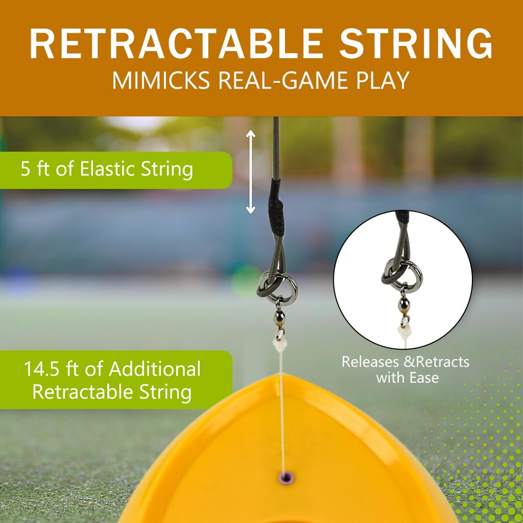 Proberos Tennis Training Rebound Ball for Solo Practice with 18.5 ft Elastic Rope | Stable Base