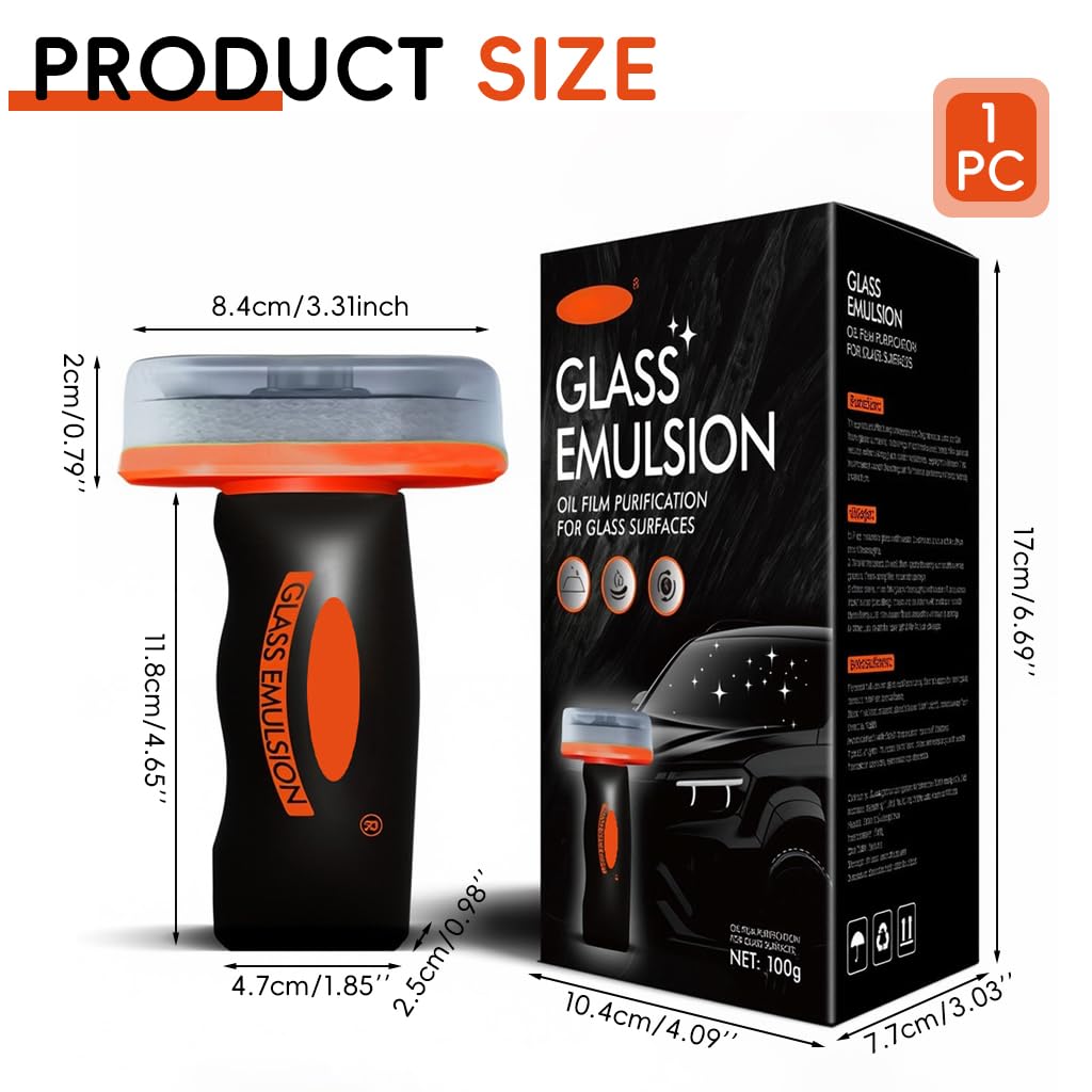 STHIRA Windshield Oil Film Cleaner for Car and Glass Surfaces with Built In Brush 100g Capacity