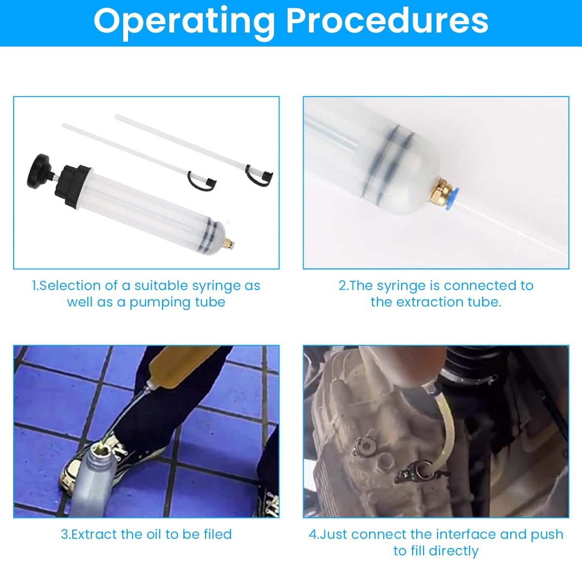 STHIRA Oil Extractor Kit for Brake Power Steering and Transmission | 200cc Syringe Pump