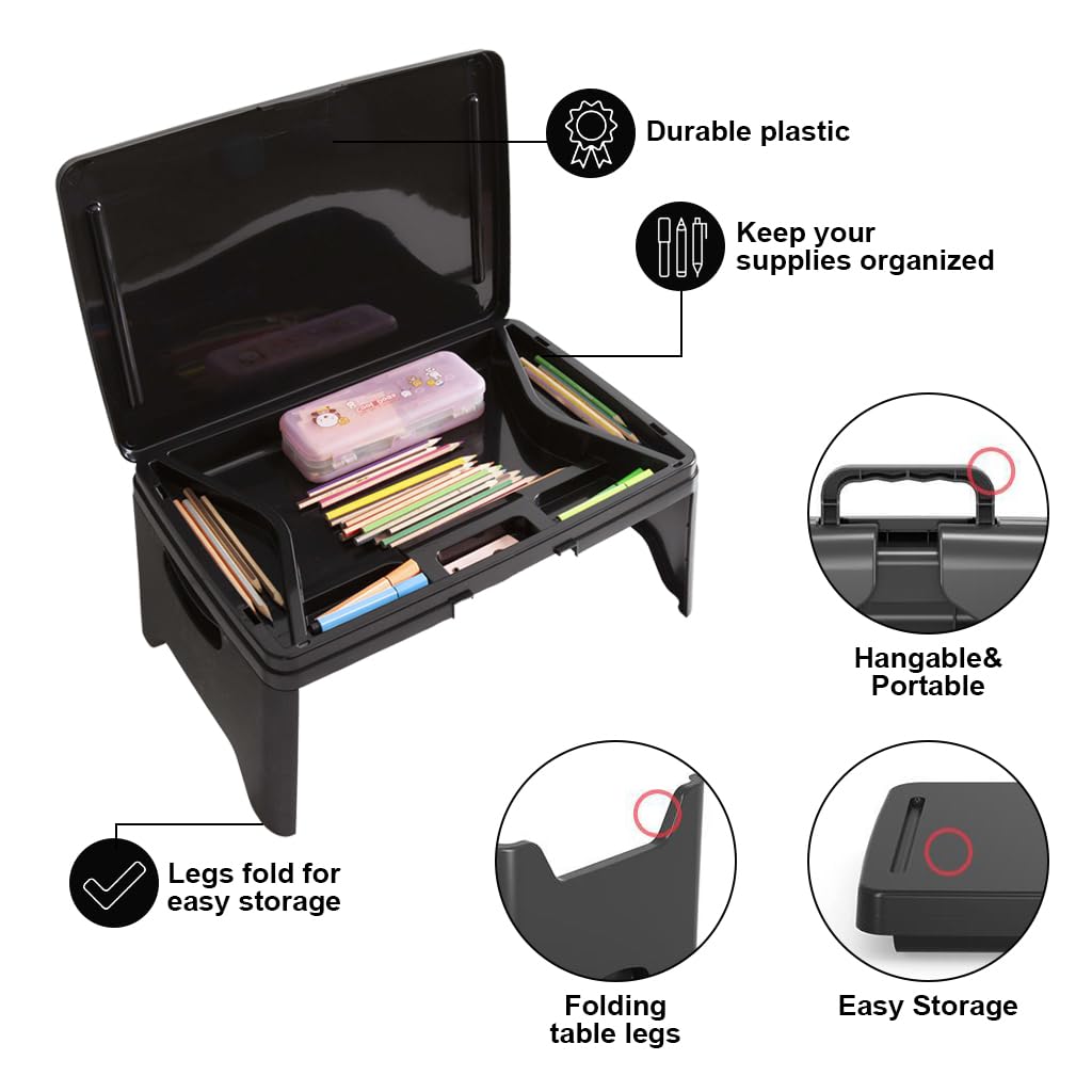 ZORBES Laptop Table for Bed with Foldable Design 17.5x12x7.5 in | Portable Study Desk