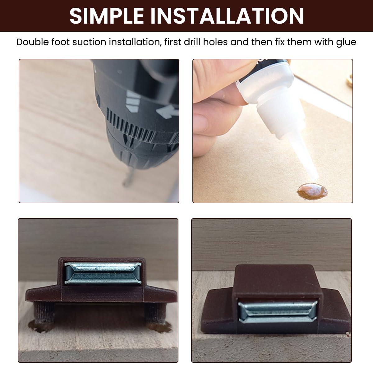 Serplex Magnetic Door Catches for Cabinets and Closets with Screw Fixed Design | 12 Sets