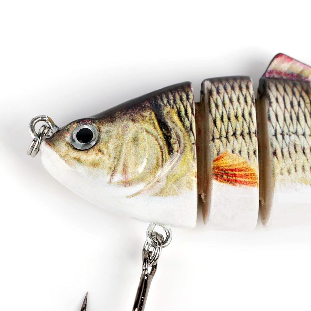 Scotamalone Fishing Baits 2 Pack featuring 6 Segment Swimbait 10cm 19g with Carbon Steel Hooks