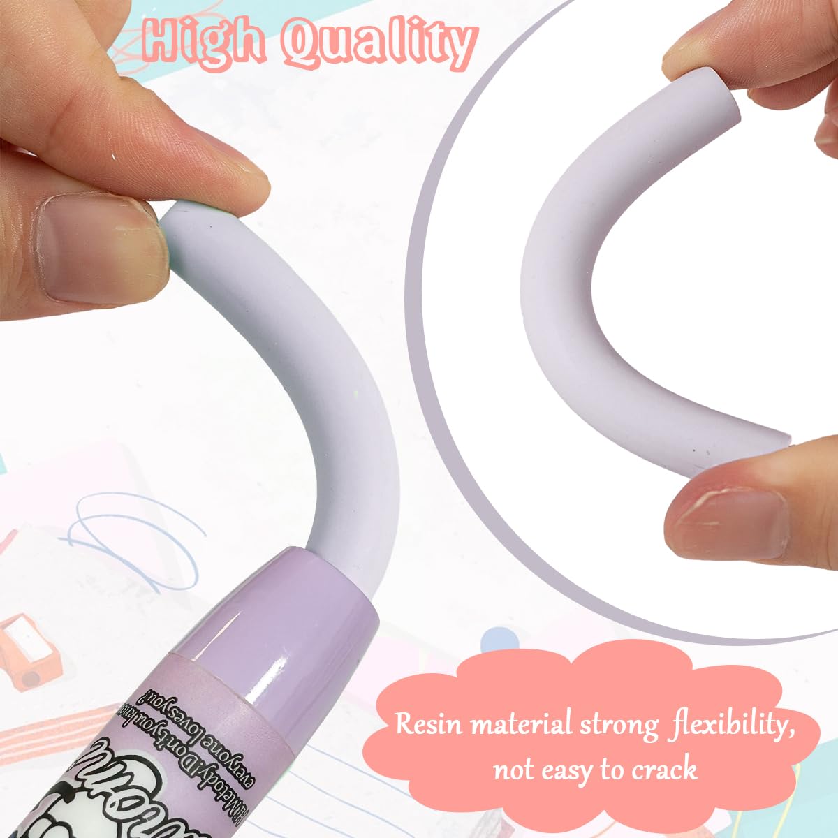 Climberty Cute Erasers for Kids with 10cm Retractable Pen Design featuring Built in Clip | Fun Rubber Set of 5