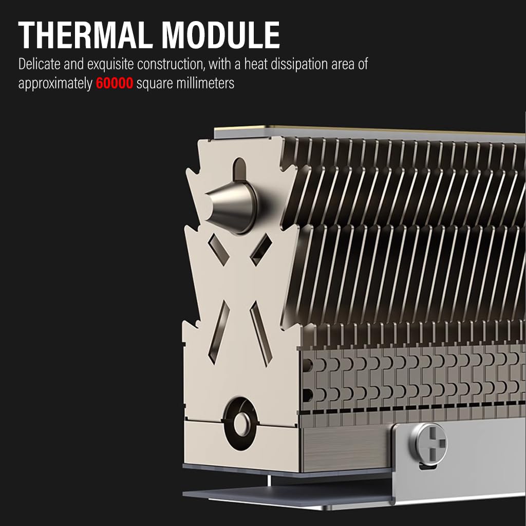 ZORBES M.2 2280 SSD Heatsink for Desktop and PS5 with Heat Pipe and Double-Sided Cooling | Aluminum Alloy with Nano Thermal Pads 3×0.95×0.4 in