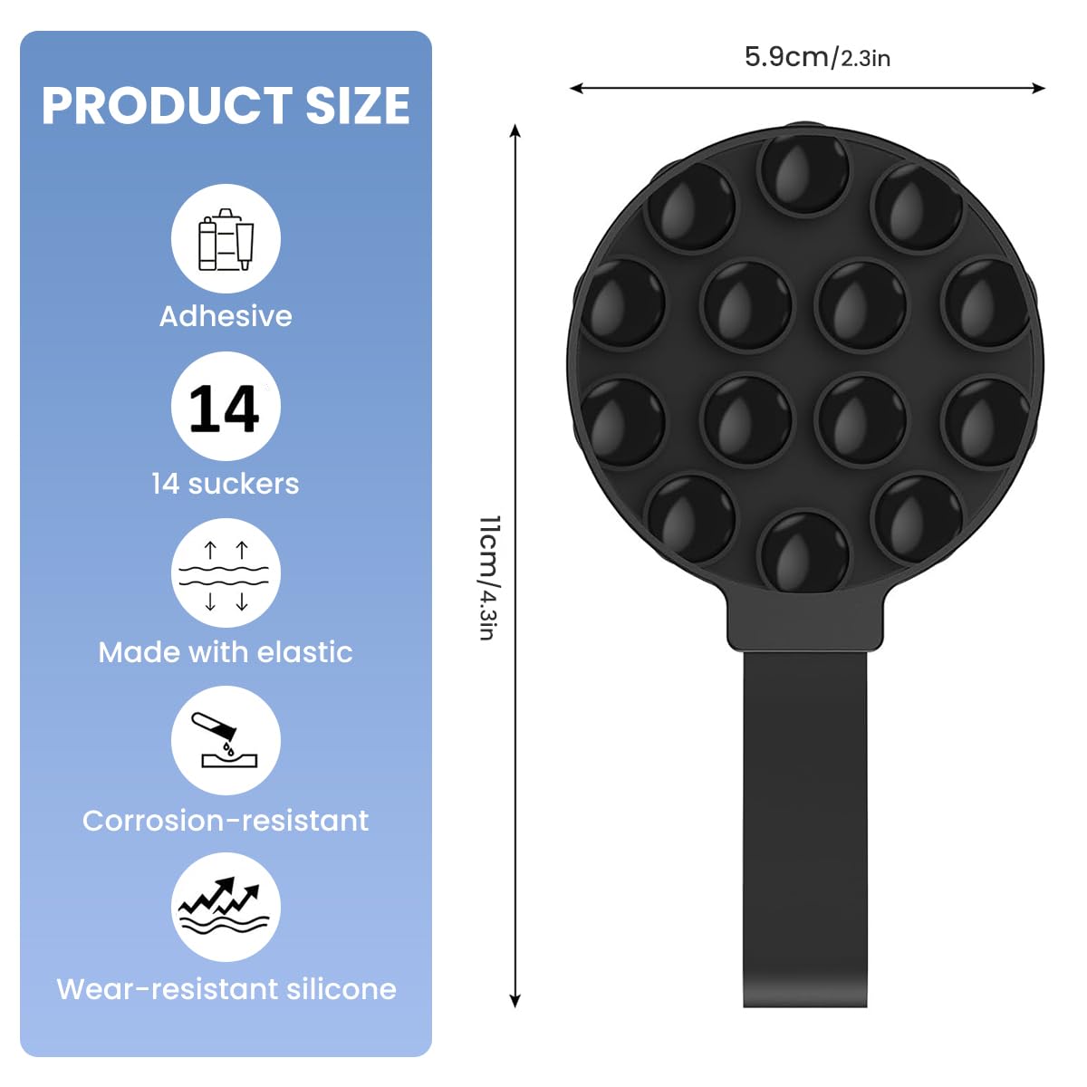 ZORBES Magnetic Suction Cup Phone Mount for Shower and Mirror Use with 14 Cups | Silicone Grip Stand for iPhone and Galaxy