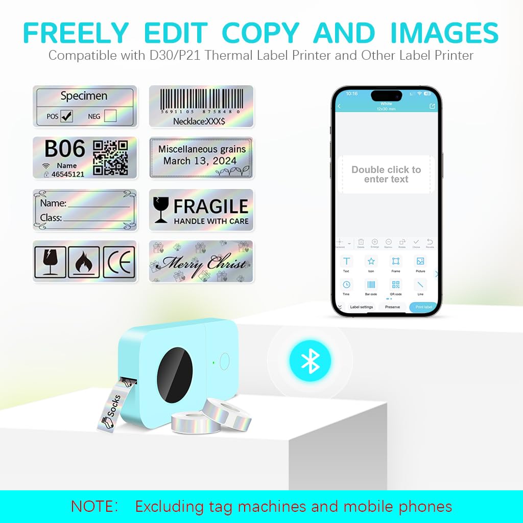 Zeitel Mini Thermal Label Printer Paper Roll for Office with Strong Adhesive | 12x40mm 160 Pcs