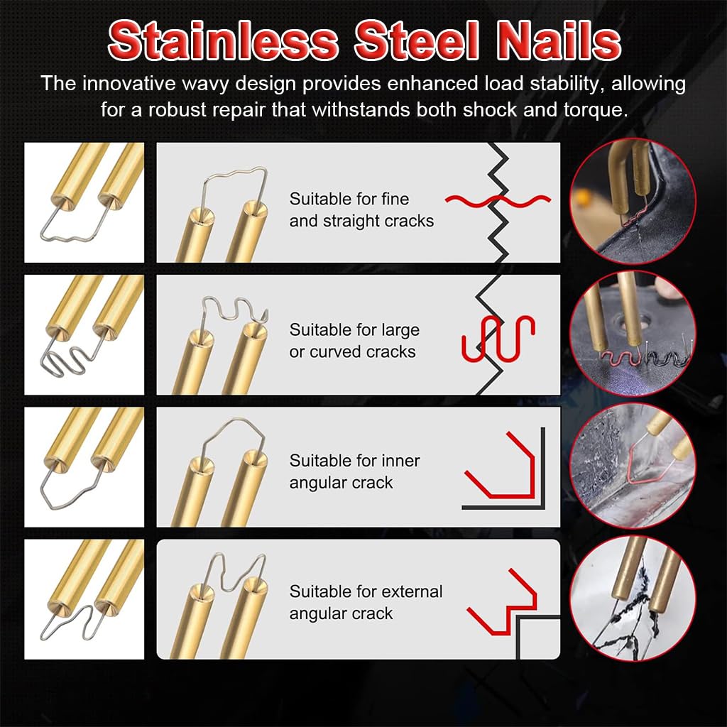 Serplex Plastic Welding Kit for Car Bumper Repair with 50W Quick Heating and 200 pcs Staples