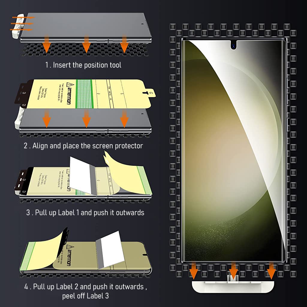 ZORBES Screen Protector for Samsung Galaxy S23 Ultra with Self-Healing TPU Film | 2+2 Pack 6.8 in HD Clear Touch Sensitive Design