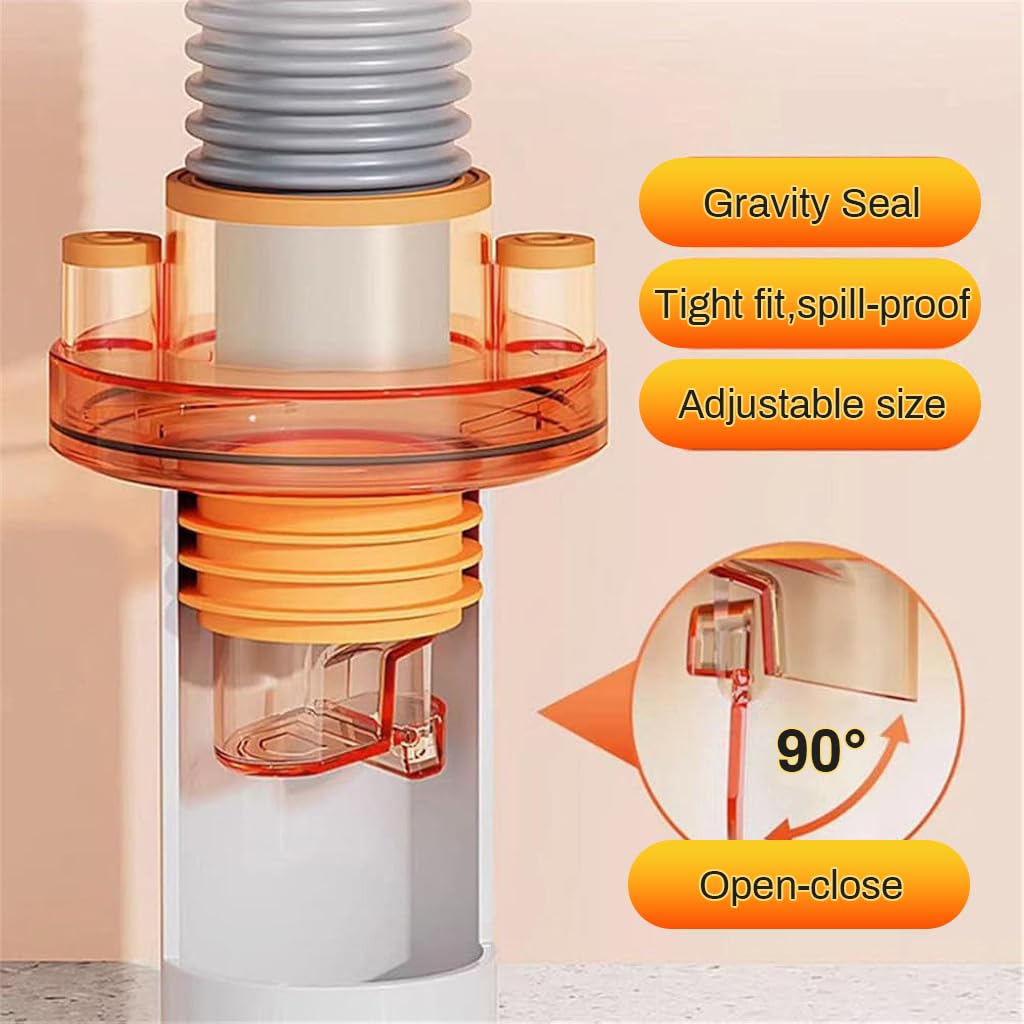 HASTHIP Self Closing Floor Drain Seal for Sink with Hose Inlets | 50 75mm 2PCS Anti Odor Adapter