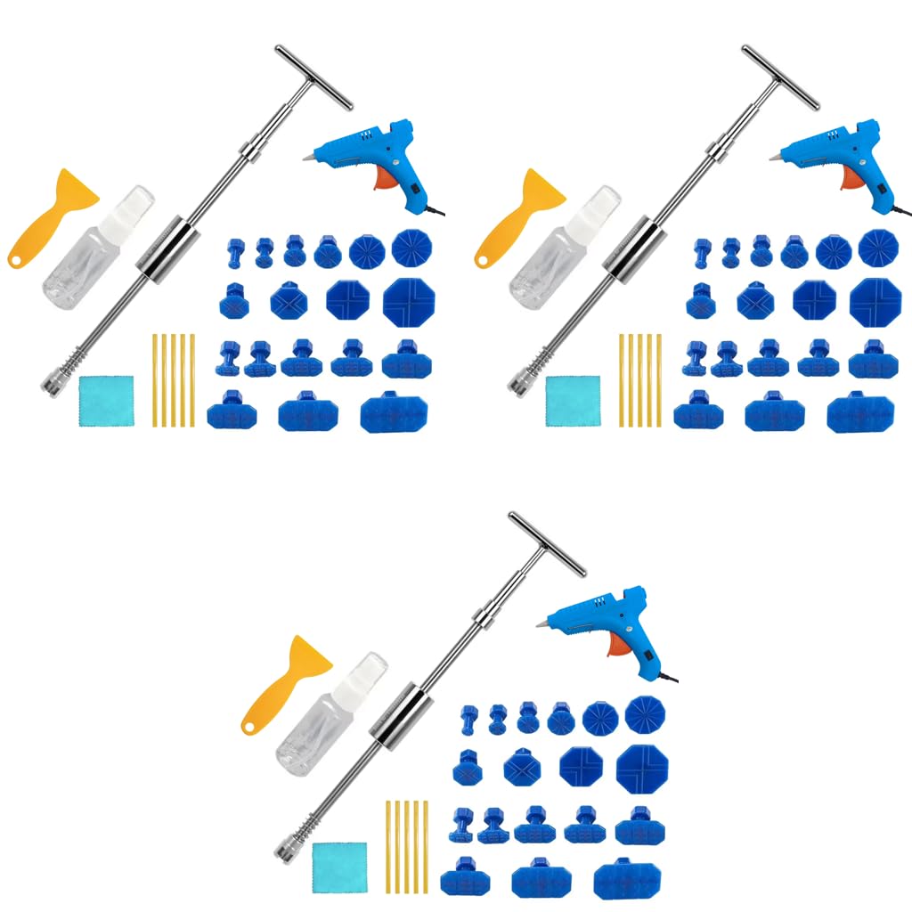 STHIRA Car Dent Repair Tool Kit with T Bar Puller and 54PCS Pulling Tabs | Includes Glue Gun and Scraper
