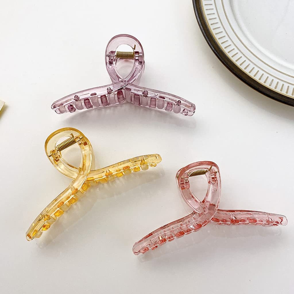 ZIBUYU Hair Clips for Women featuring Non Slip Cross Design | 6 Pcs Acrylic Claw Set