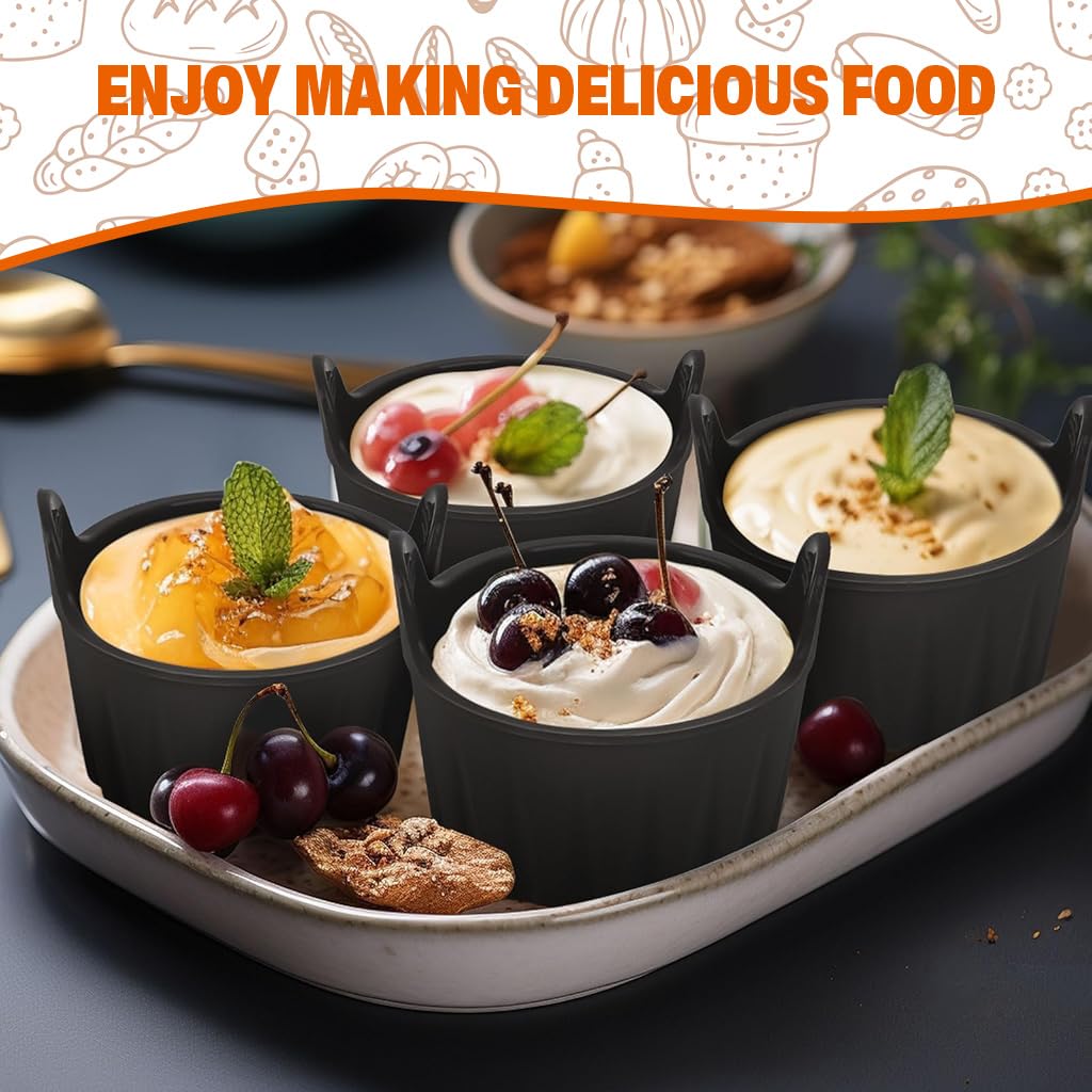 Supvox Baking Cups for Air Fryer featuring Non Stick Heat Resistant Silicone with Grips | 8PCS