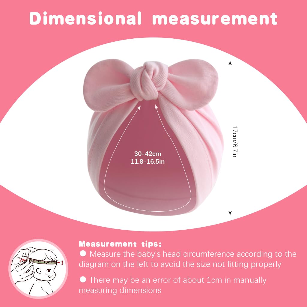 SNOWIE Soft baby caps set for newborns with bow knot design and cotton comfort | 3pcs 0–12 months