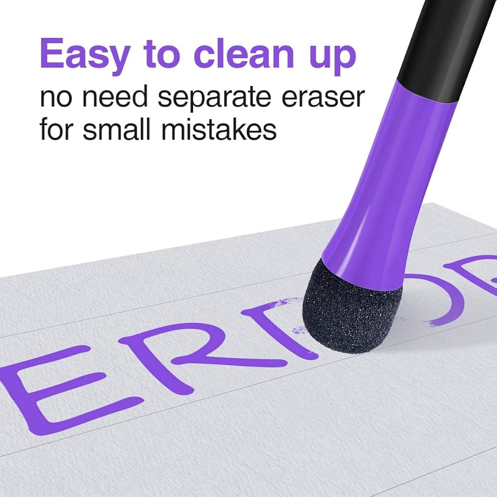 HASTHIP® White Board Marker 12 Colors Magnetic Whiteboard Markers with Eraser Cap Low Odor Dry Erase Markers Fine Point Tip for Kids Teachers Home Office School Supplies 3 PCS