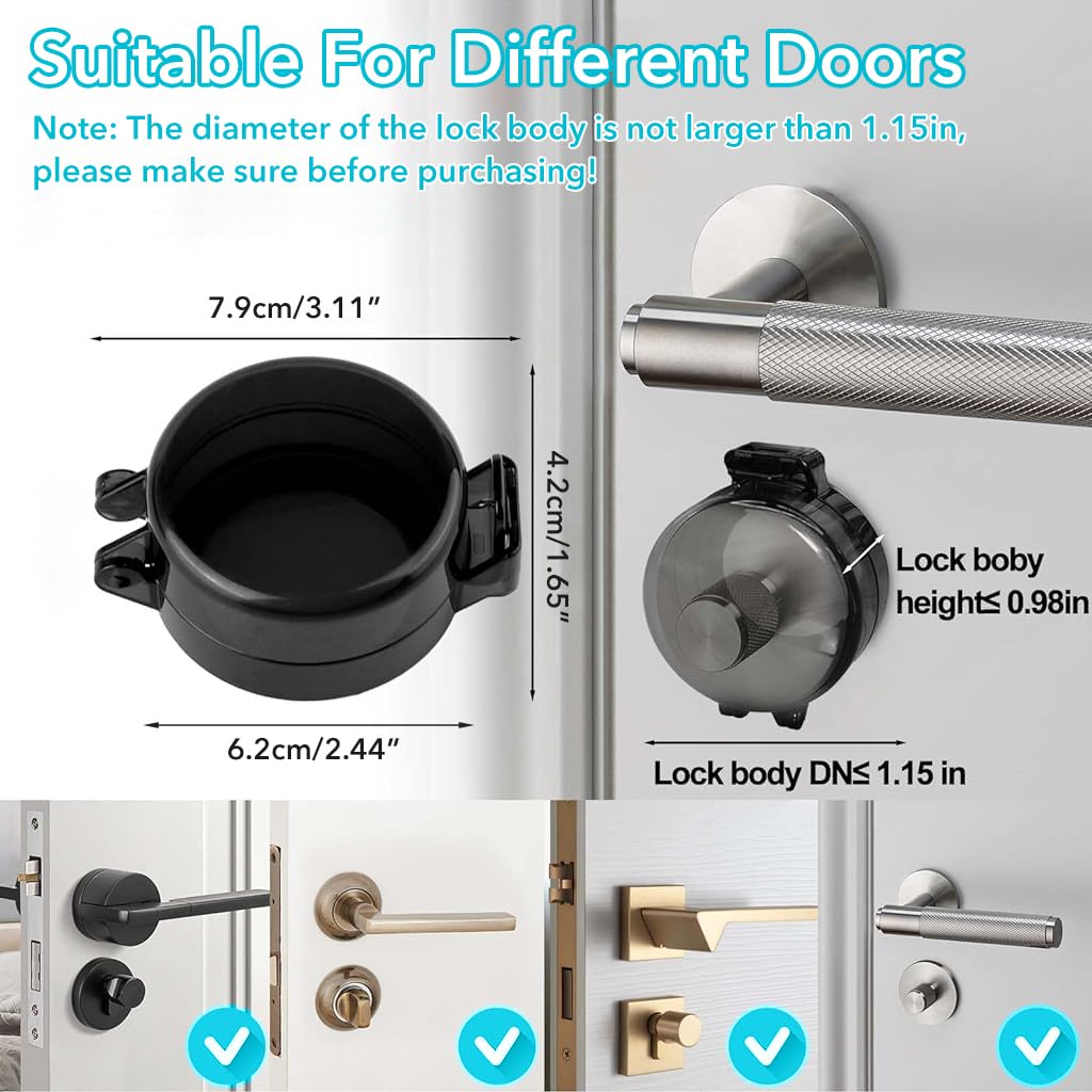 SNOWIE SOFT® 4Pack Child Proof Deadbolt Lock, Door Safety Deadbolt Lock for Kids, Universal Size Deadbolt Child Safety Lock Cover Fits Most Deadbolt