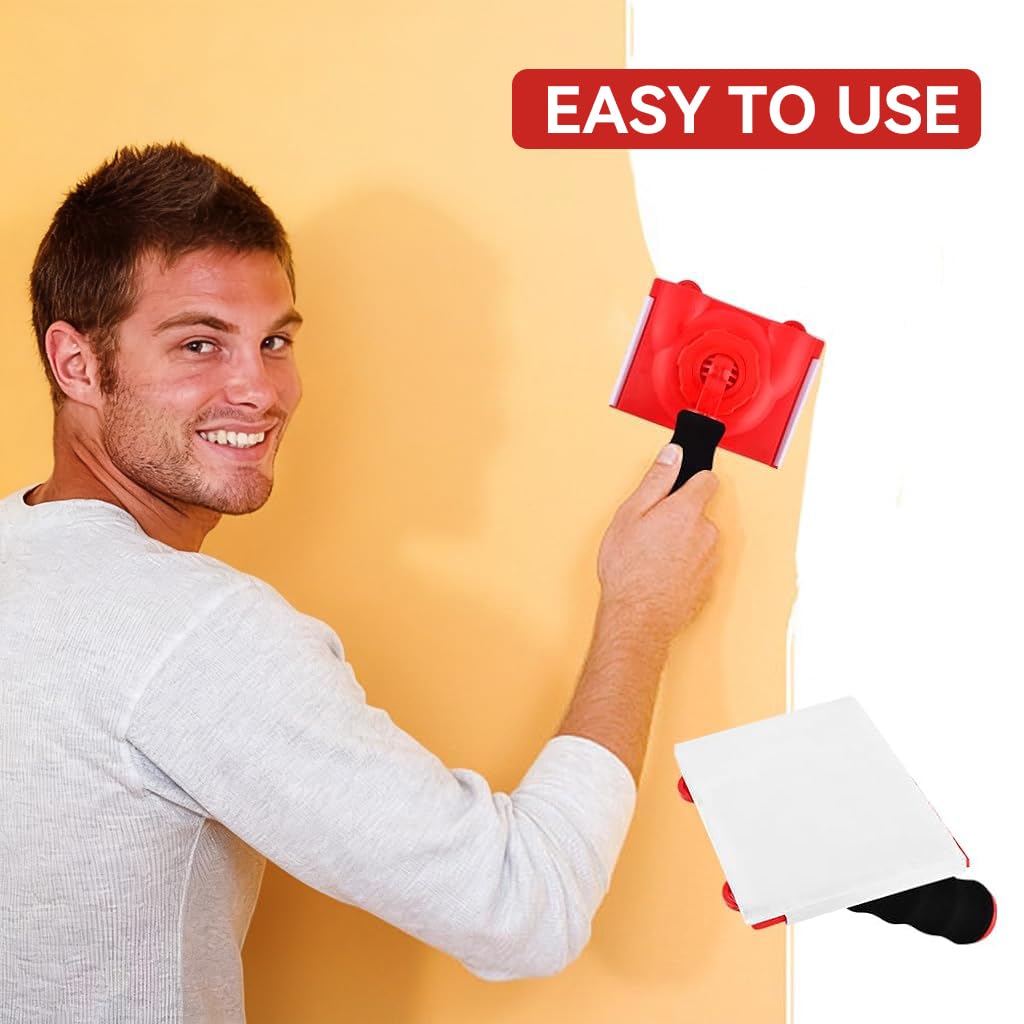 Serplex Paint Edge Trimmer Set for Walls and Ceilings with Foam Handle & Velvet Pad | Includes Two Replace Pads and Work Gloves