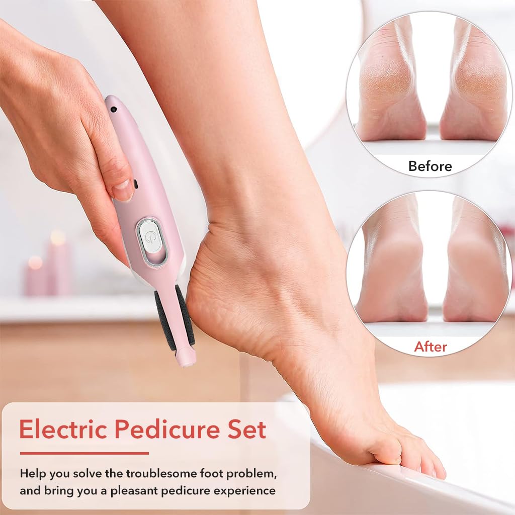 HASTHIP Callus Remover for Feet Electric USB Rechargeable Cordless Foot for Callus & Dead Skin Removal Ajustable Power Cordless Pedicure Device for Foot Callus & Feet Care