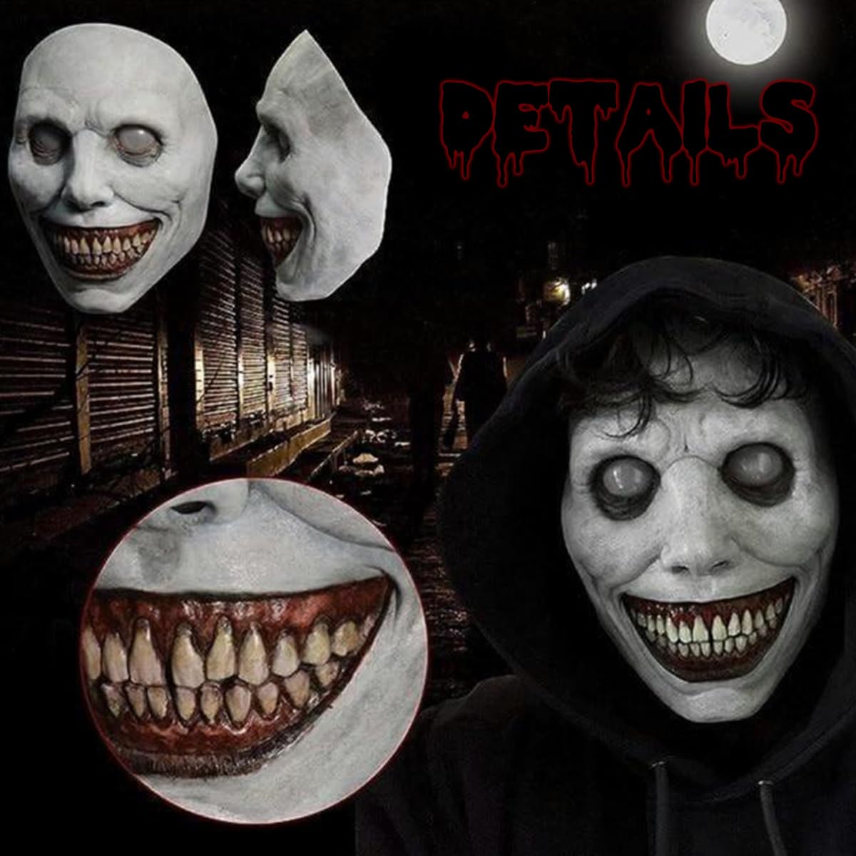 Fancyku Scary Halloween Mask for Adults with 3D Sculpted Latex and Elastic Fit | Creepy Horror Design