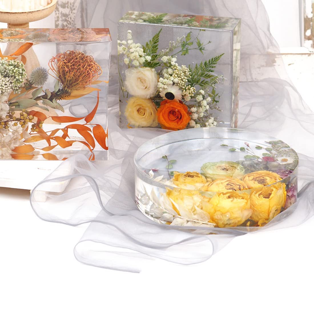 HASTHIP Round Resin Mold for DIY Scented Candles and Soap Decor 22.6×5.1cm Silicone Mold