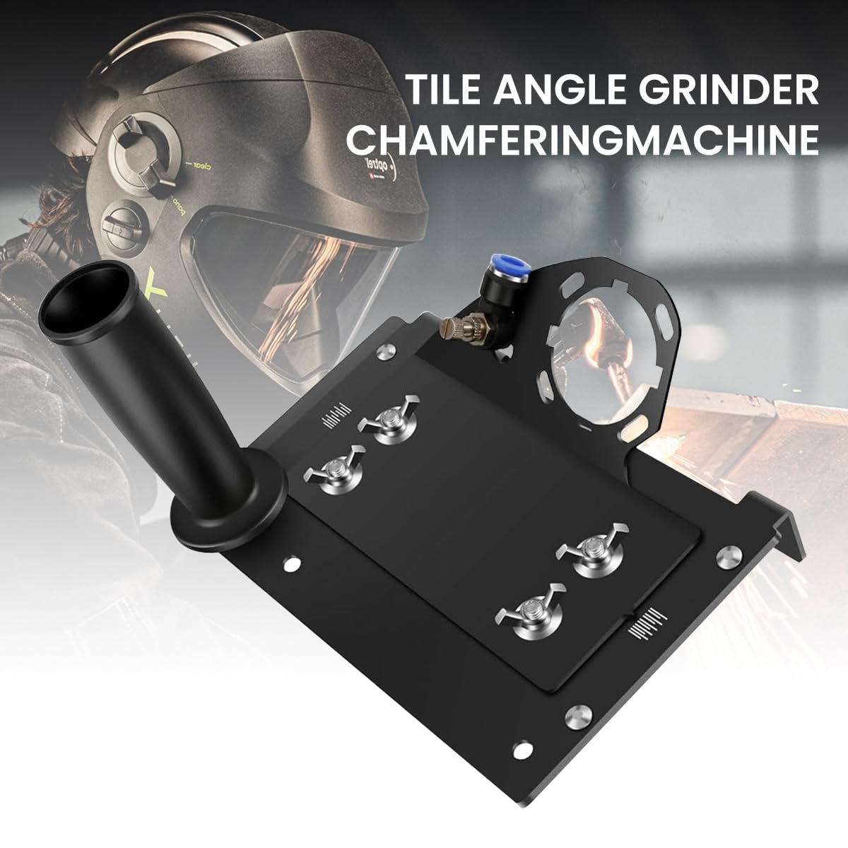 Serplex 45 Degree Tile Chamfering Tool with 3.3ft Water Pipe and Secure Clamping Stand for DIY Cutting