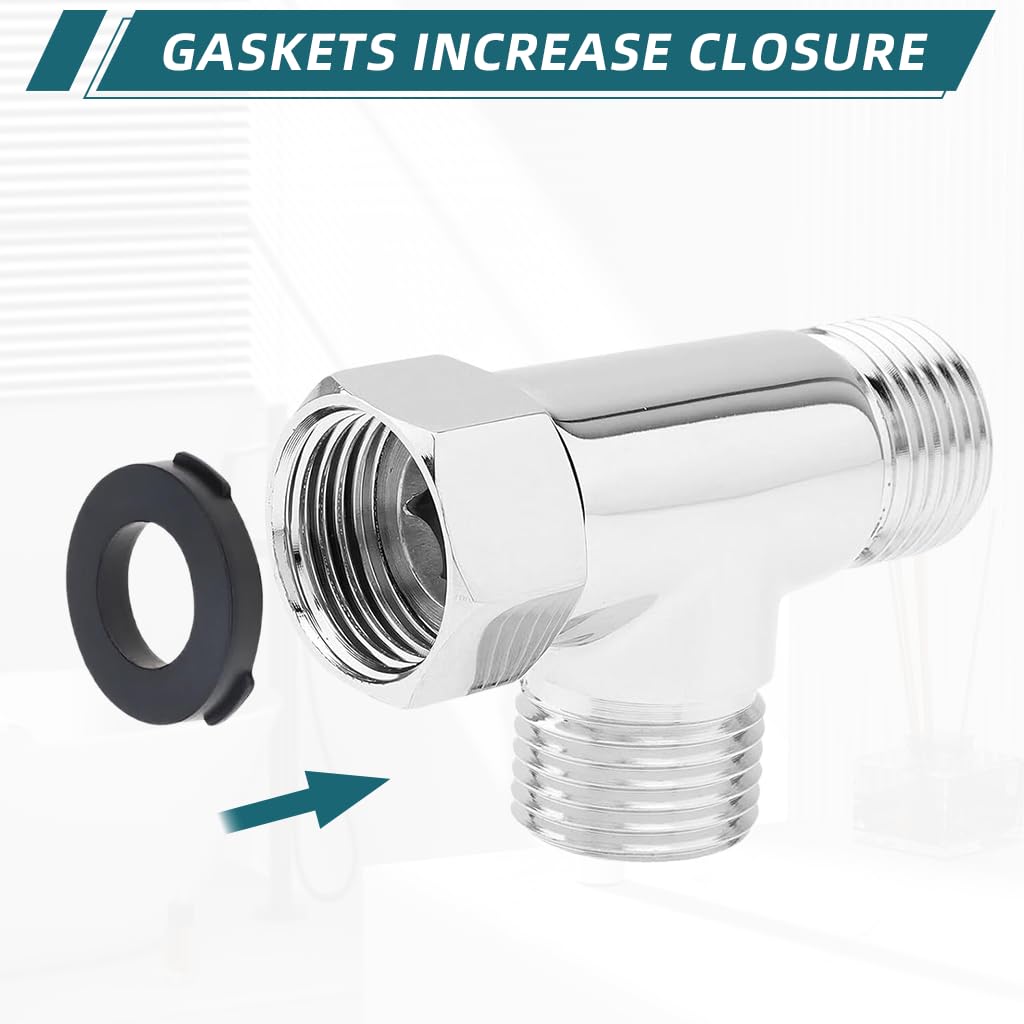 HASTHIP 3-Way Shower Diverter Fitting for Concealed Plumbing with 1/2 in Copper Connector | Gold Finish