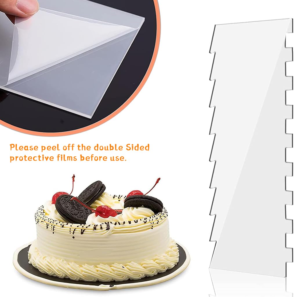 HASTHIP Cake Scraper Set for Icing with 7 Textured Edges and 9.4×3.9 in Comb Size | Food‑Grade Tool