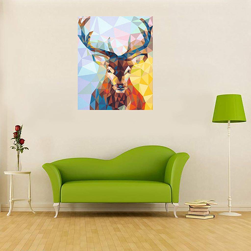 HASTHIP Paint By Numbers for Adults with Brushes and Pigments 16x20 inch Canvas | Horse DIY Art Set