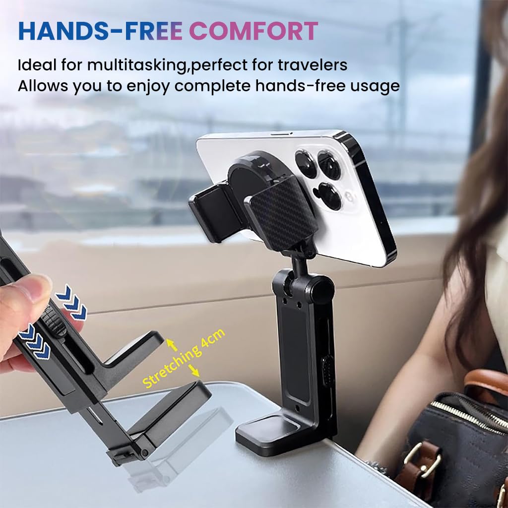 ZORBES Mobot Clip Mobile Holder for Travel with 360° Adjustable Angles and Dual Clamp | Hands-Free Phone Mount for Desk and Airplane Use
