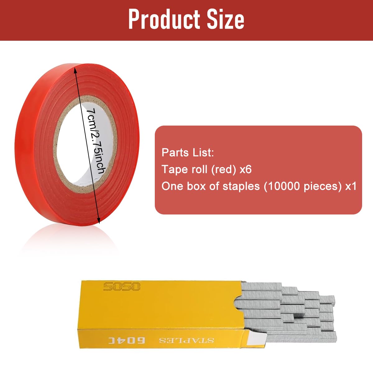 HASTHIP Plant Tying Tape for Garden and Greenhouse Use with 6 Rolls 98 ft Each | PE UV‑Resistant Material