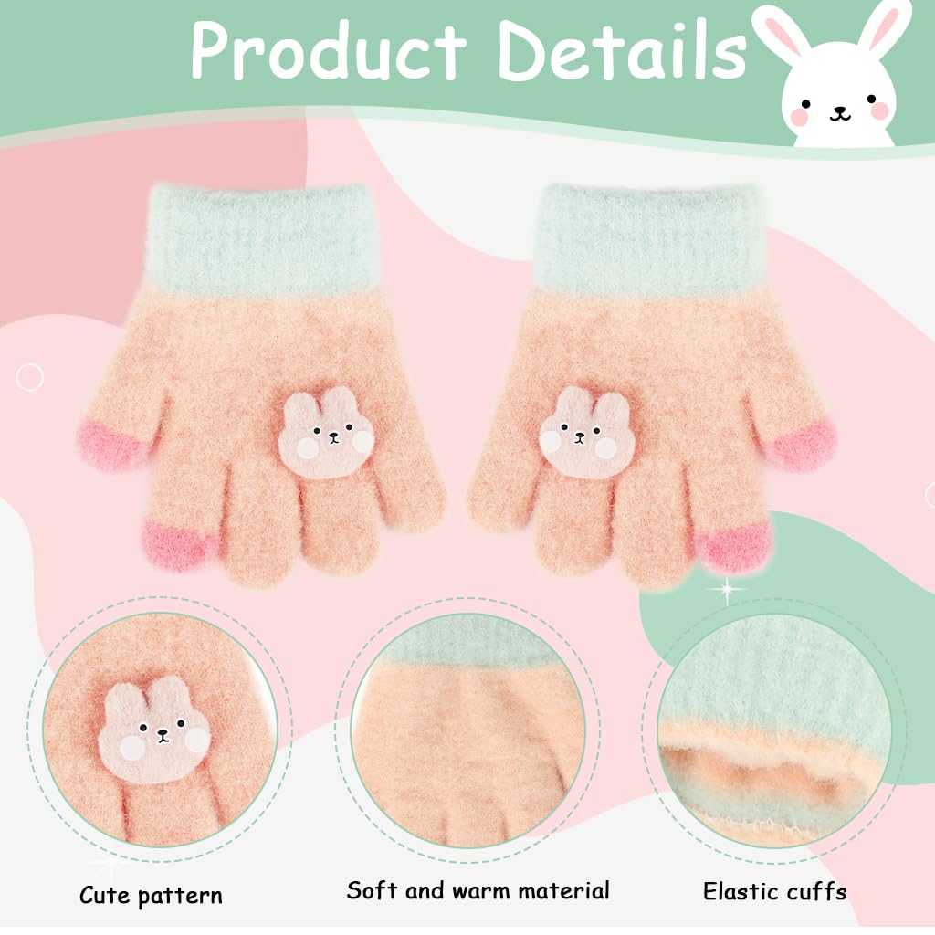 Zibuyu Winter Knitted Mittens for Babies with Elastic Wrist Design | Soft Pink Gloves for 0–3 Years