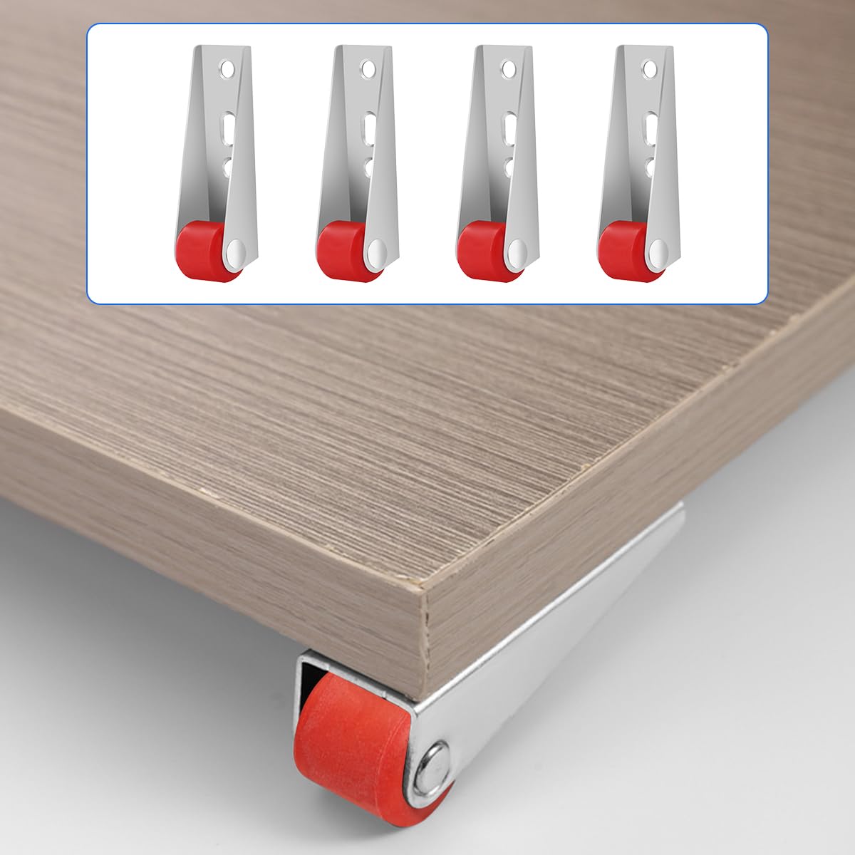 Serplex Rigid Caster for Heavy Door with Silent Screw Design and 2.68 in Metal Wheels | Pack of 4