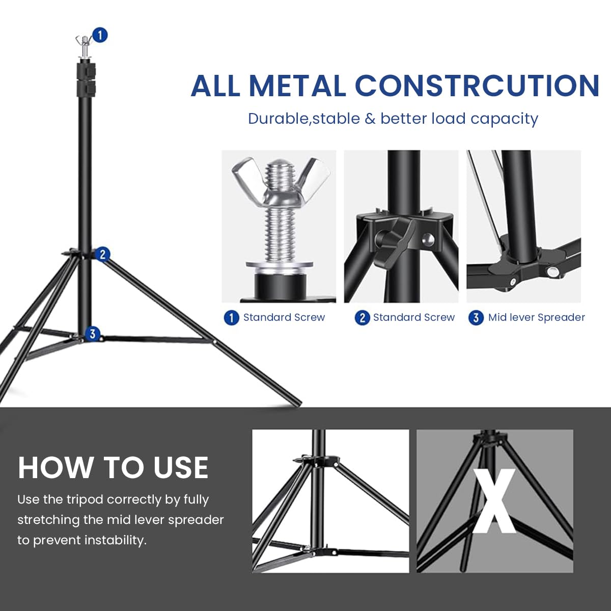 ZORBES Backdrop Stand for Photostudio with Tripod Feet featuring 9.8 ft Crossbars and Metal Frame
