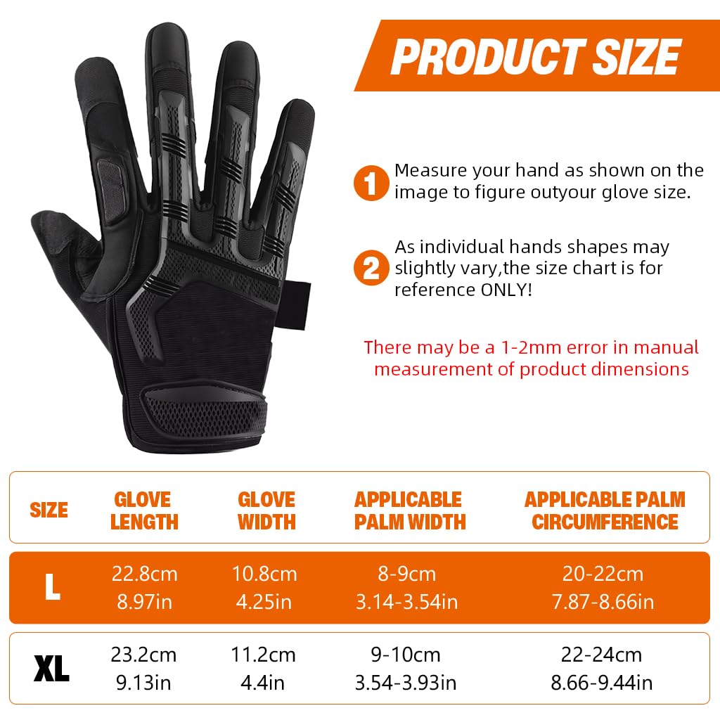 PROBEROS Riding Gloves for Motorbike Riders with TPU Knuckle Protection | Touchscreen Anti Slip Design