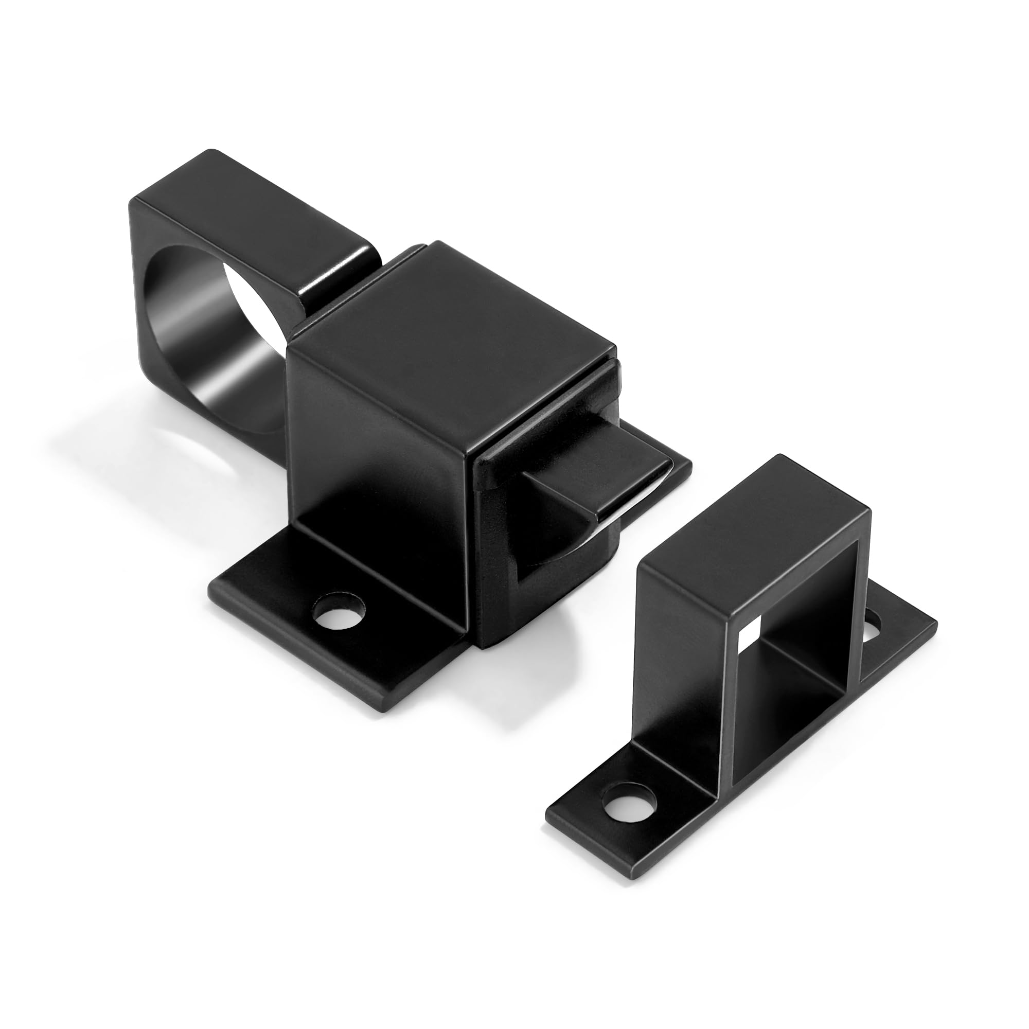 HASTHIP® Self-Closing Latches, Aluminum Alloy Automatic Gate Latch with Spring Loaded Pin, Security Window & Cabinet Lock-Black