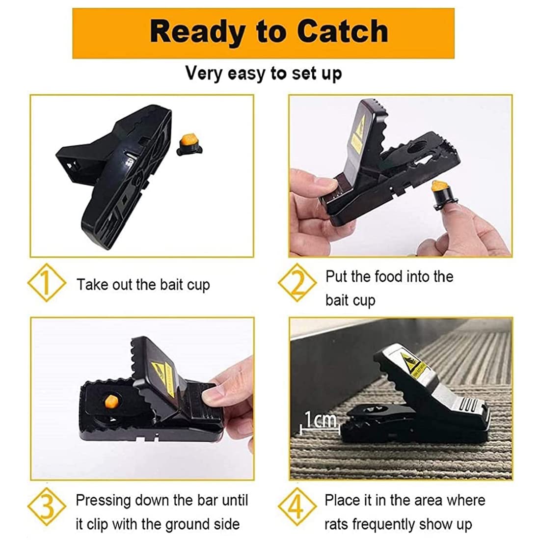 Optifit Rat Traps for House and Garden featuring Quick Slam Mechanism | 2 Pcs Reusable Set