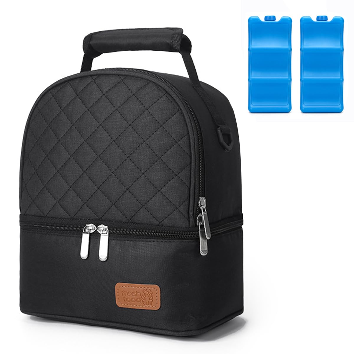 ZIBUYU Breastmilk Storage Bag for Travel with Double Layer Insulation and 6 oz Bottle Capacity | Black Waterproof Diaper Backpack