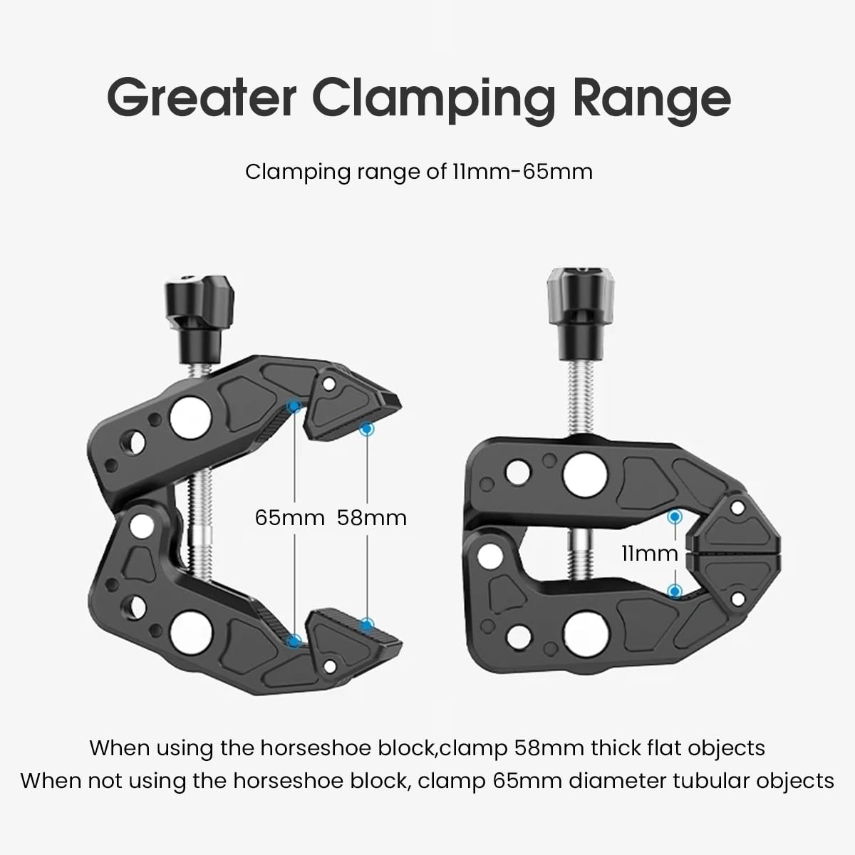 ZORBES Camera Clamp for Tripods and Desks with 360° Dual Ballhead Arm and Aluminum Alloy Build | 0.6–2.4 in Grip Range