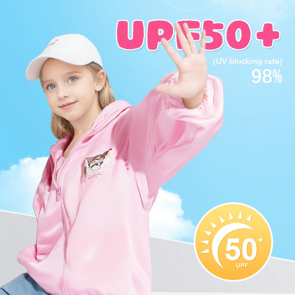 SNOWIE SOFT Kuromi Sun Protection Jacket for Girls with UPF50+ Hooded Design | 26-32.5kg Fit