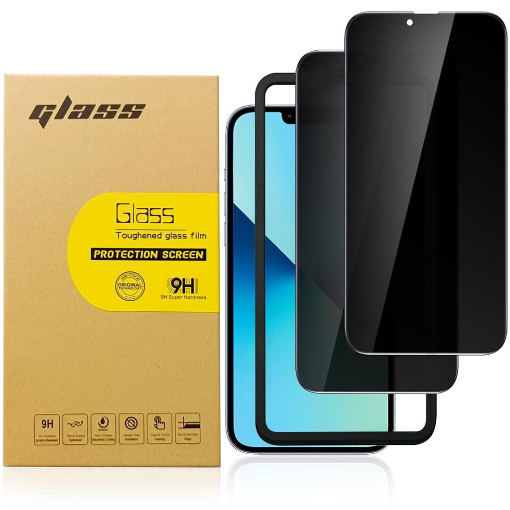 ZORBES® 2 Packs Edge to Edge Privacy Screen Protector for iPhone 14 6.1'' HD Tempered Glass Screen Protector Anti-glare Screen Protector for iPhone 14