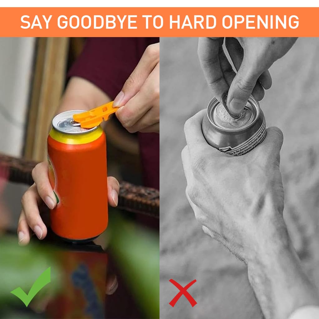HASTHIP Manual Can Opener 6 Pack for Soda & Beer with Slide Switch | Tough Plastic for Everyday Use