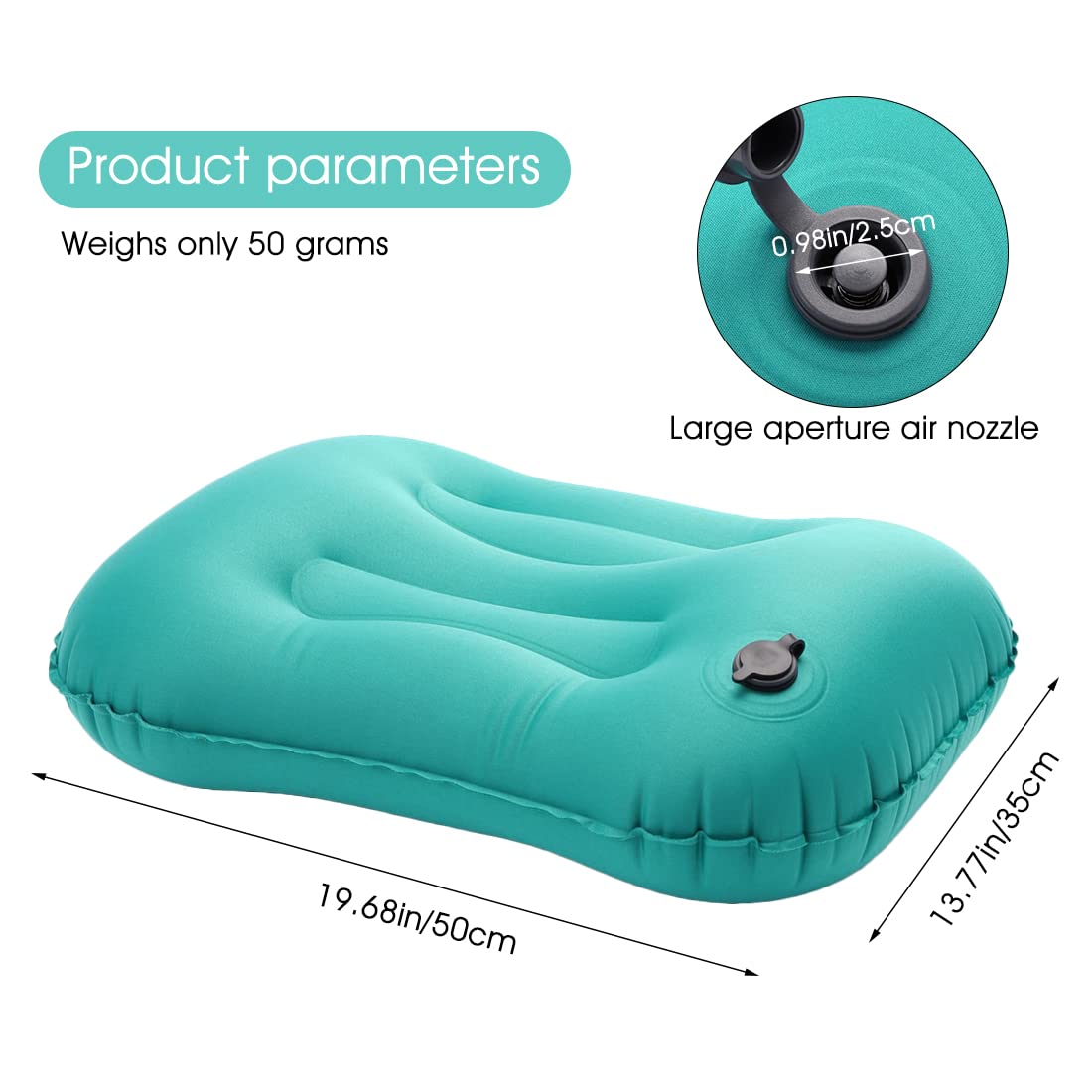 PALAY Travel Air Pillow for Camping and Hiking with Quick Deflate Valve | 50g Ultralight TPU