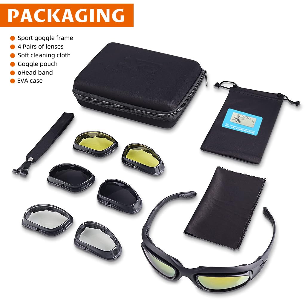 PROBEROS Polarized Motorcycle Riding Goggles for Men and Women with UV400 Protection | Magnetic Interchangeable Lenses and Shatter Resistant Design