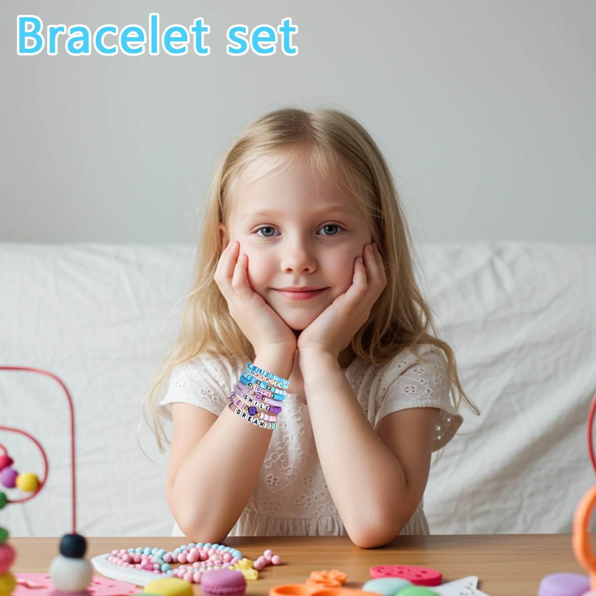 SANNIDHI Bracelet Set for Girls and Women featuring 8 Stackable Clay Bead Designs | Floral Friendship Gift