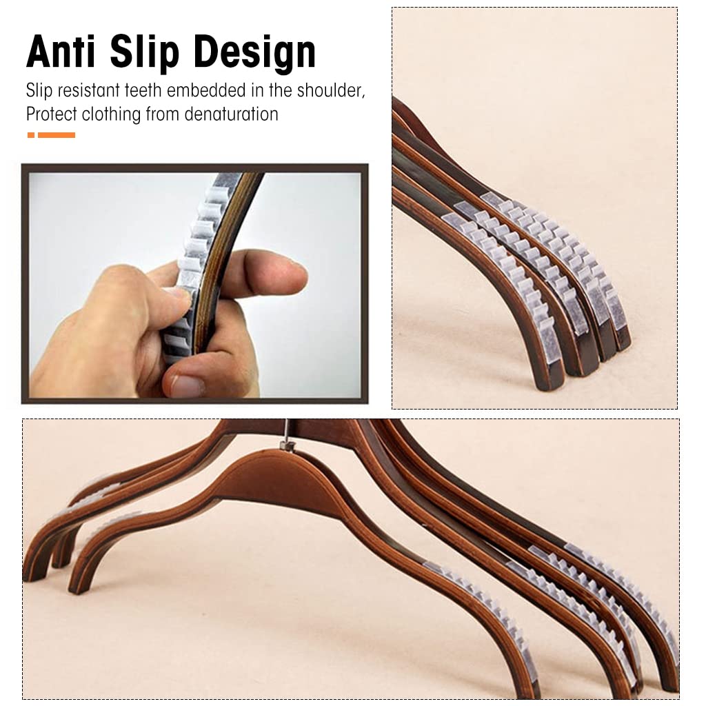 HASTHIP Non Slip Hanger Grips for Wood Hangers with Adhesive Fins | 200 pcs Clear Rubber Strips 2.8×0.2 in