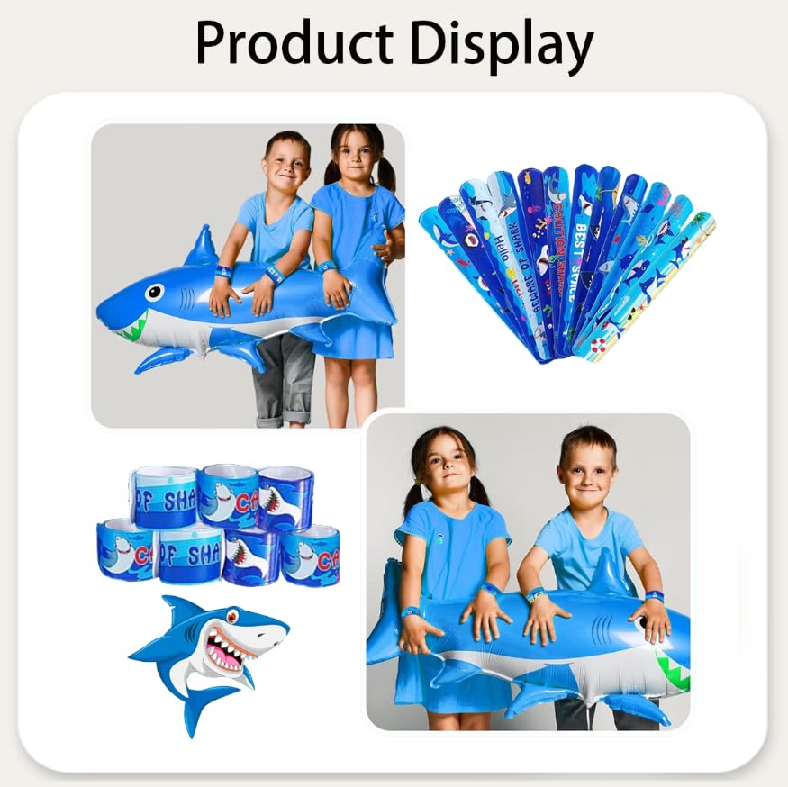 Zibuyu Shark Theme Slap Bracelet for Kids featuring Silicone Snap Design & Party Fun | Birthday Gift