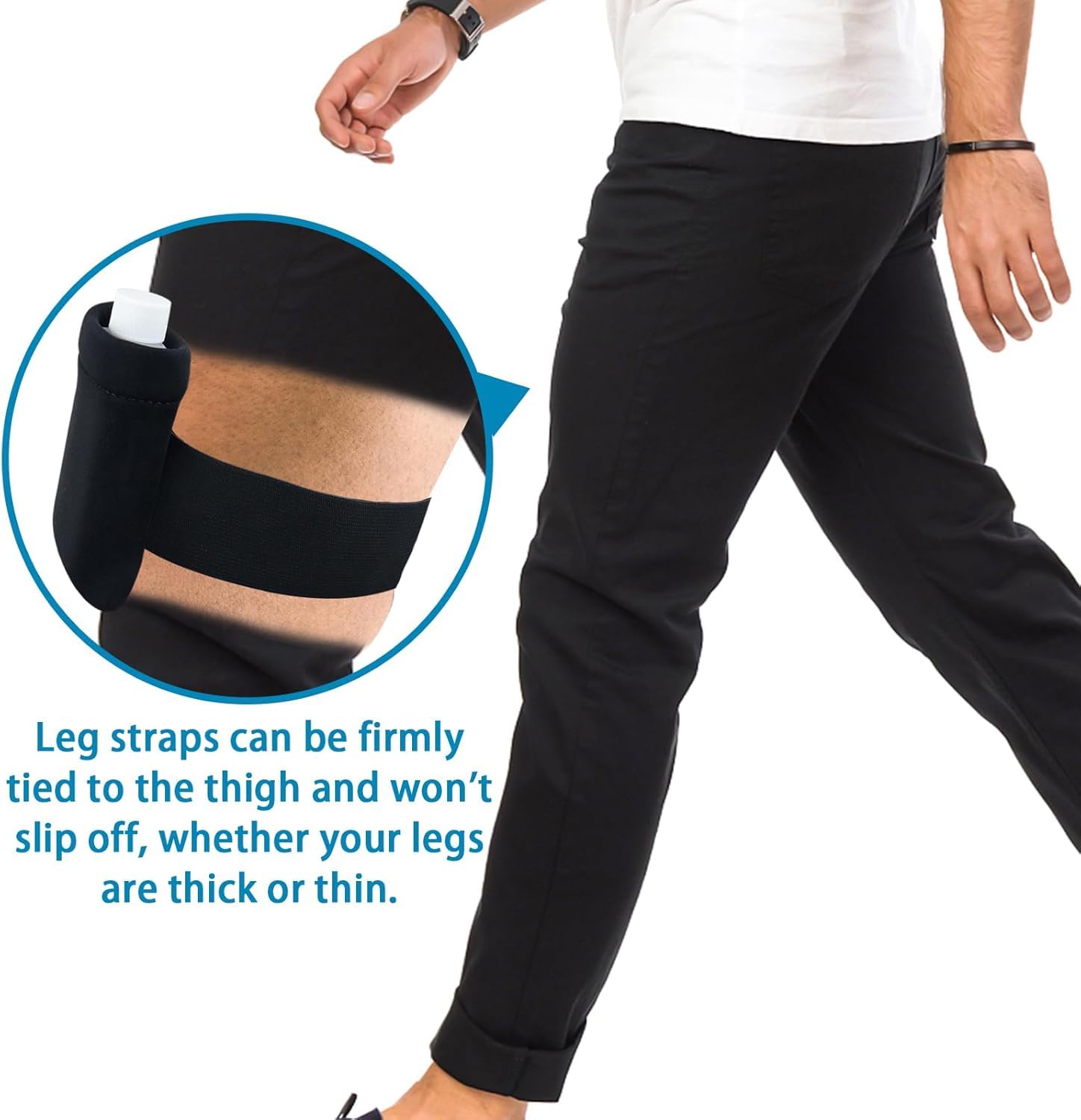 HANNEA Urine Test Complete Kit for Home and Travel with 10 Strips and Leg Strap | 2.5×1.1×4.5 in Plastic Bottles