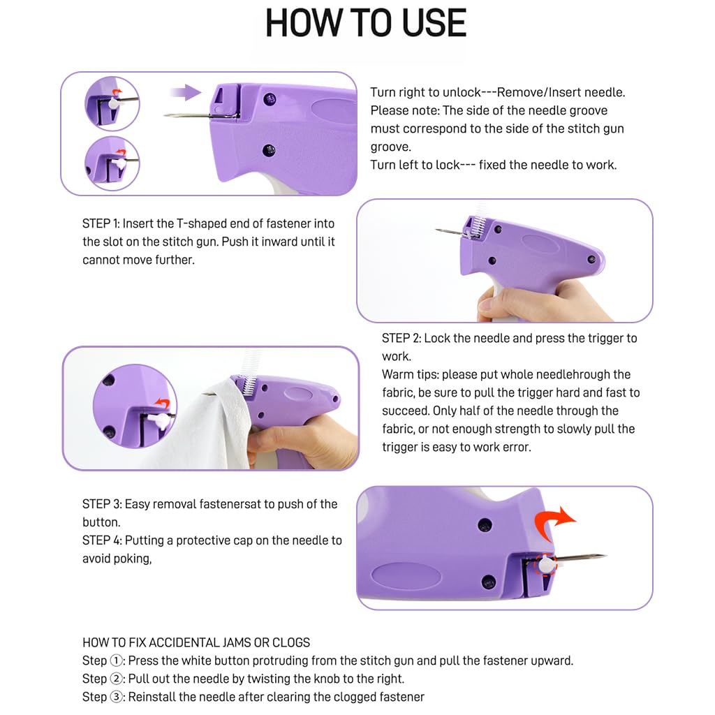 Supvox Quick Clothing Fixer Mini Tag Gun for Clothes and Sewing Repairs with 5 Needles and 1000 Glue Needles | Portable Handheld Labeling Tool