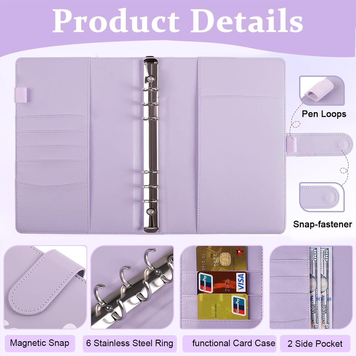 HASTHIP Money Saving Planner for 100 Day Challenge with 100 Cash Envelopes and Pink A5 Binder